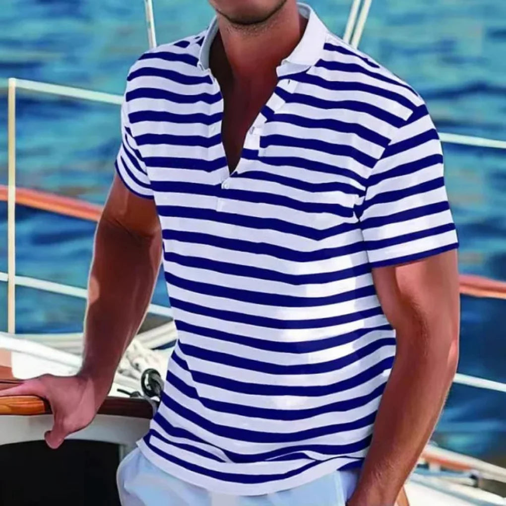 Retro pruhovaná polo košile pro muže