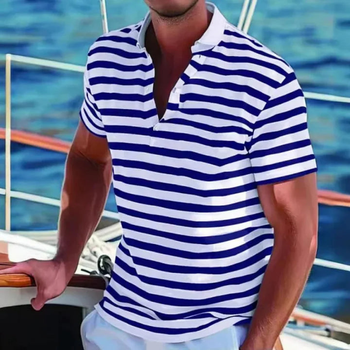 Retro pruhovaná polo košile pro muže