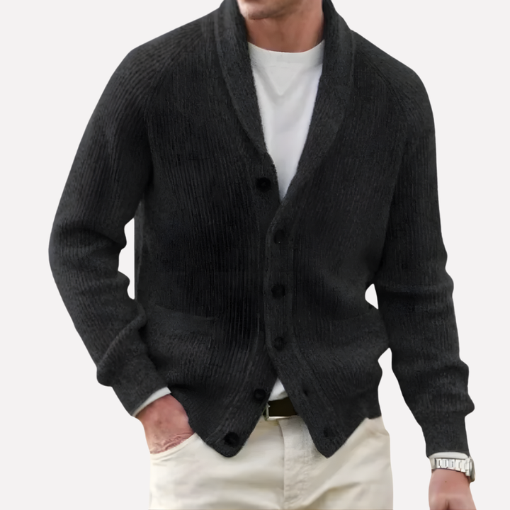 Pánský cardigan se šálovým límcem