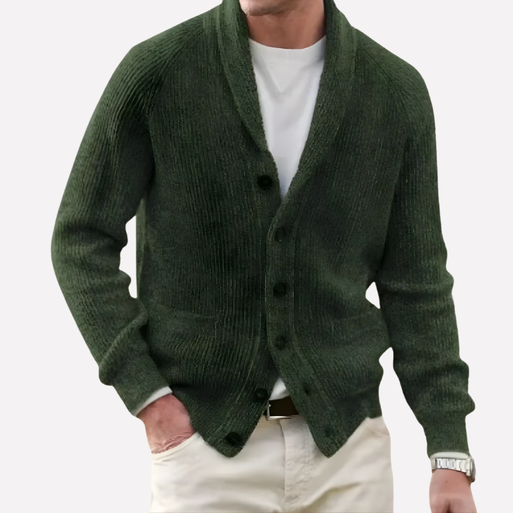 Pánský cardigan se šálovým límcem