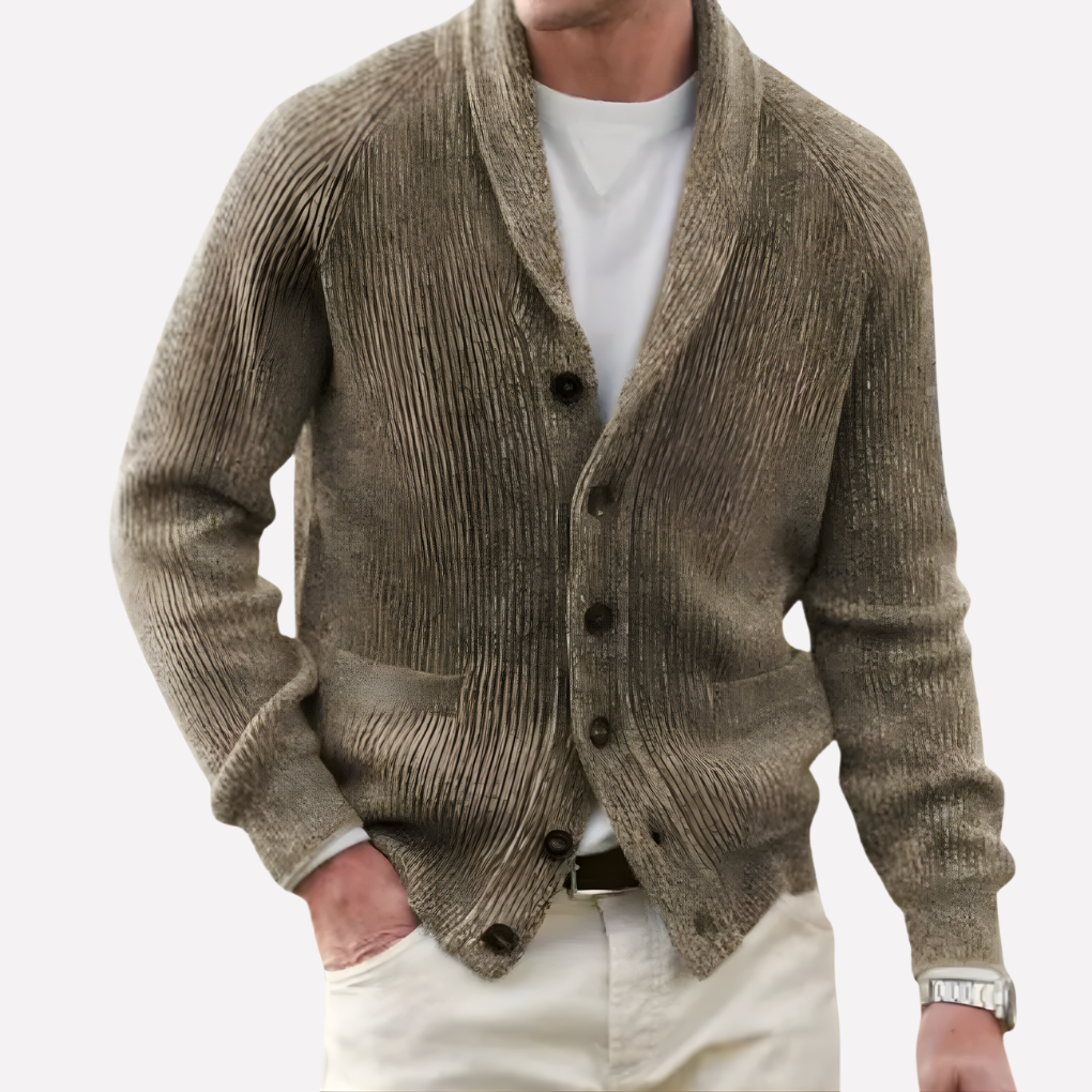 Pánský cardigan se šálovým límcem