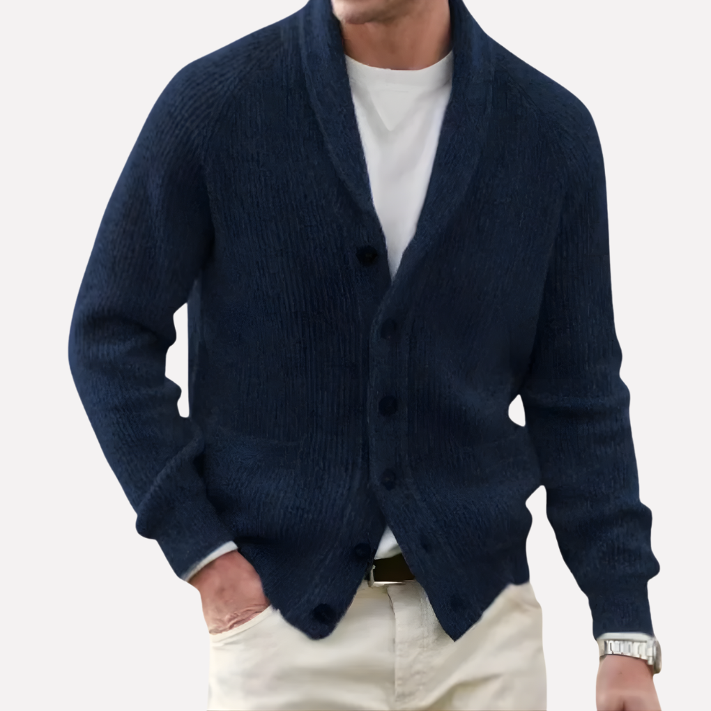 Pánský cardigan se šálovým límcem