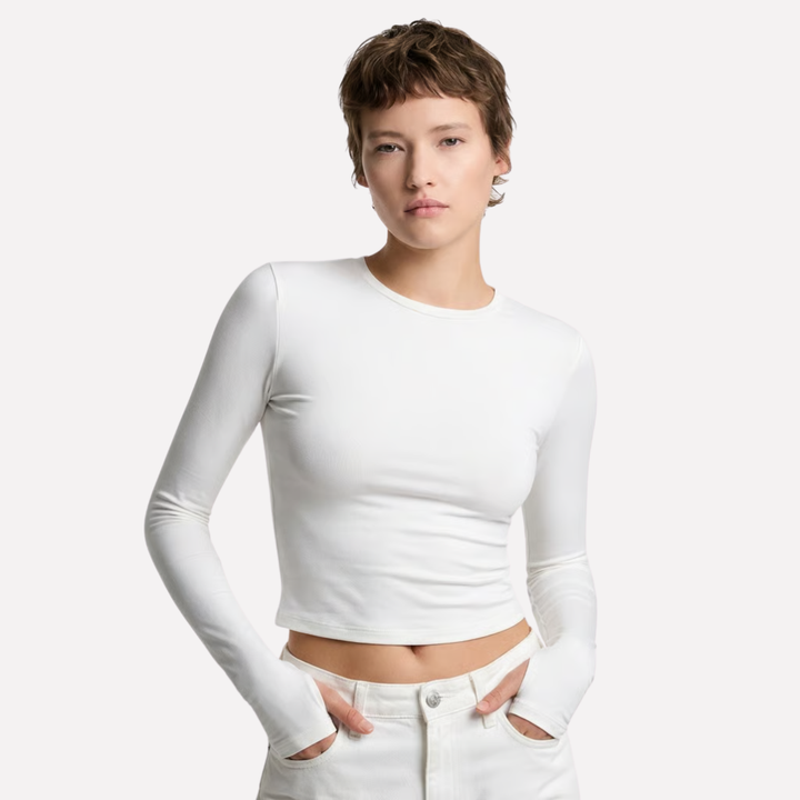 Dámský dlouhý rukáv crop top