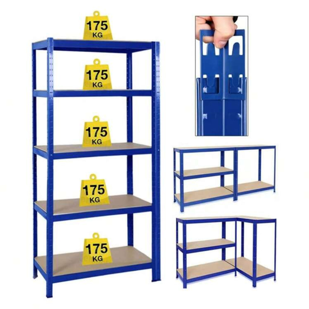5-Tier Bezšroubové Oceľové Skladové Police