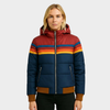 Dámská retro multicolor puffer bunda