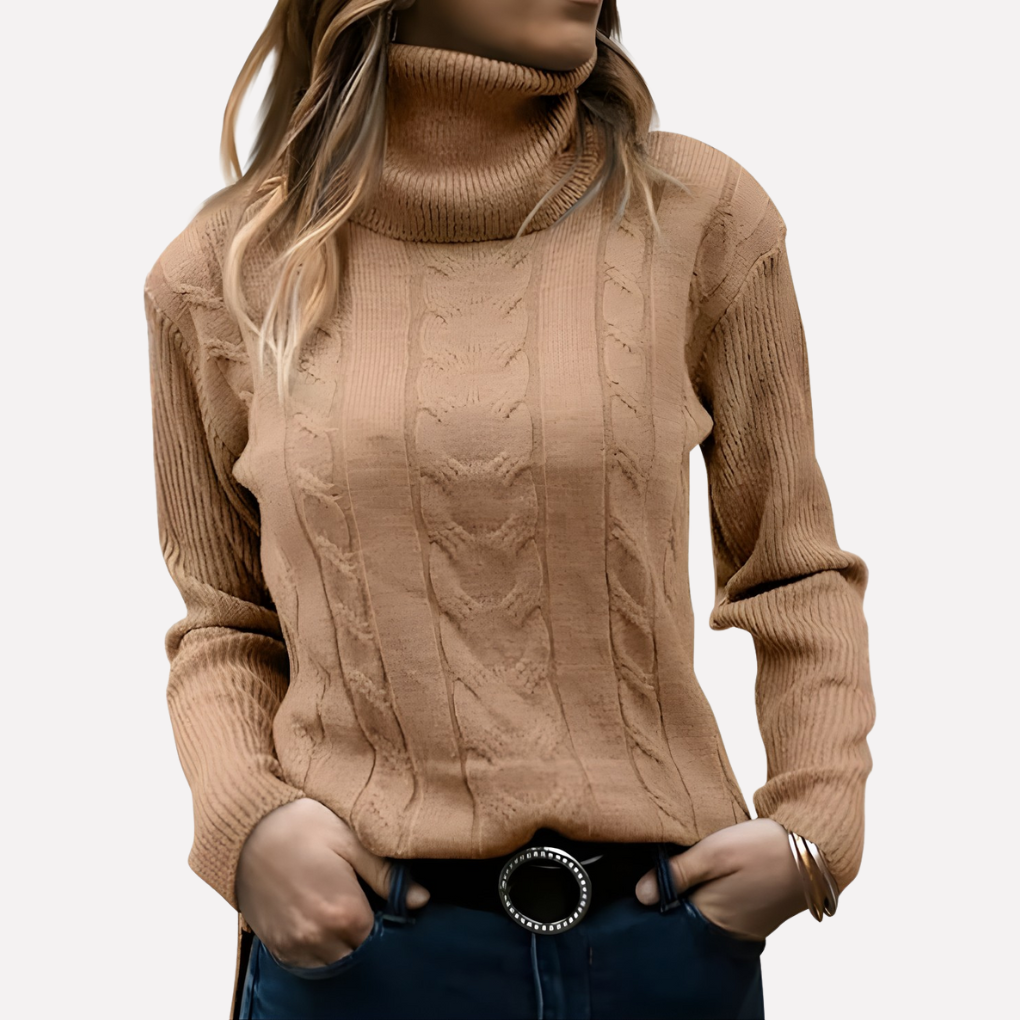 Dámský turtleneck pulover – Uvolněný každodenní styl
