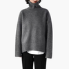Svetr s turtleneckem pro ženy s dlouhými rukávy a ribovanou texturou