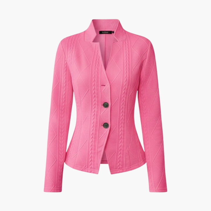 Dámský blazer s lapelovým límcem a knoflíkovým zapínáním