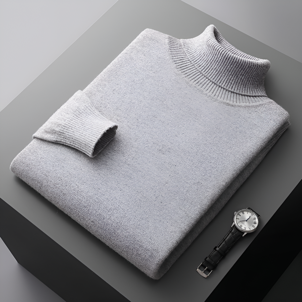 Vysokokvalitní pánský svetr z jemné vlny jako turtleneck
