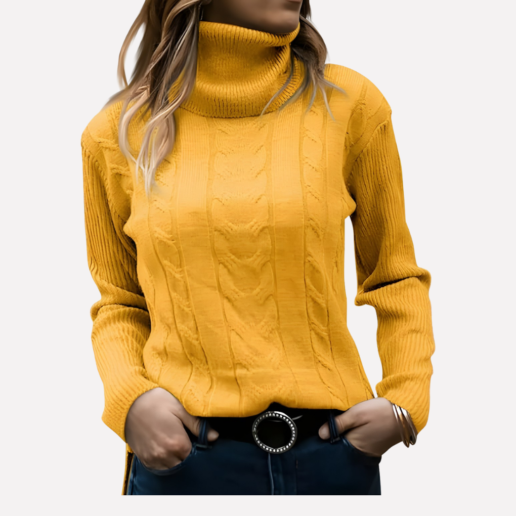 Dámský turtleneck pulover – Uvolněný každodenní styl