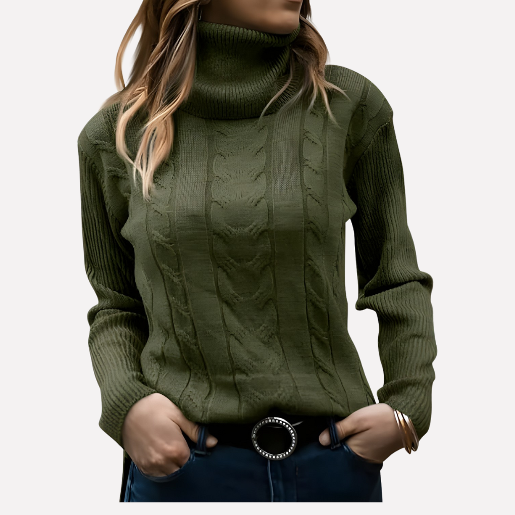 Dámský turtleneck pulover – Uvolněný každodenní styl