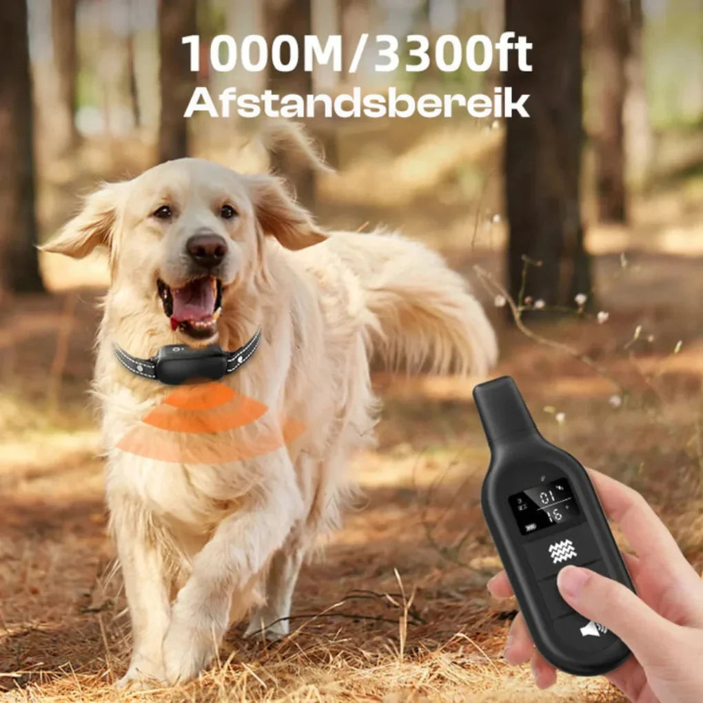 Electric Dog Training Collar with Remote Control, Waterproof, 16 Adjustable Shock Levels, 1000m Range, Beep &amp; Vibration Modes-3