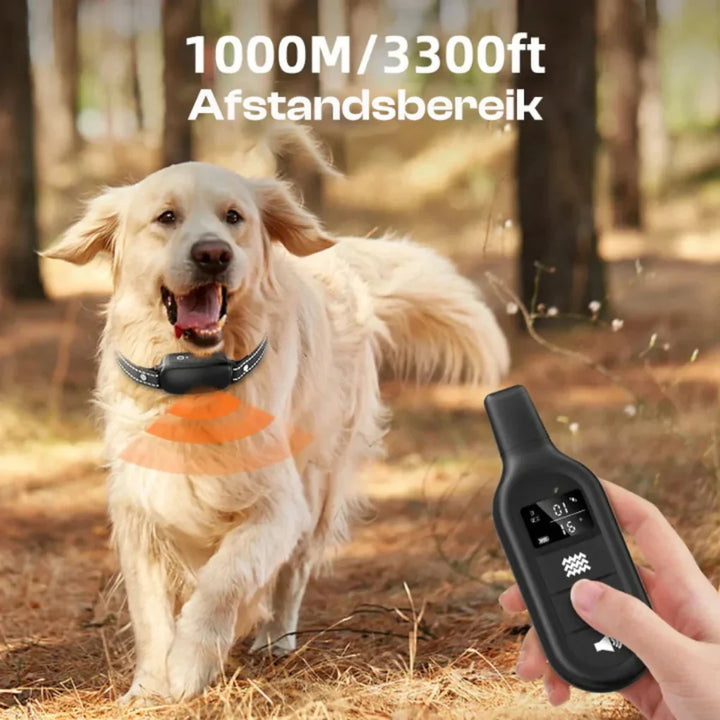 Electric Dog Training Collar with Remote Control, Waterproof, 16 Adjustable Shock Levels, 1000m Range, Beep &amp; Vibration Modes-3