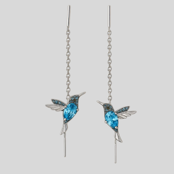 Ženské náušnice s kolibříkem