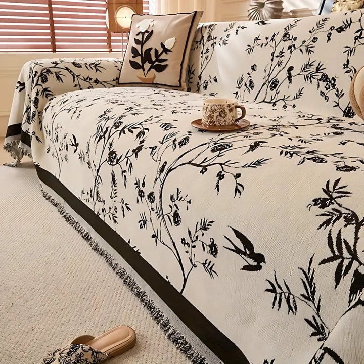 Elegantní květinový vzorový hod s třásněmi