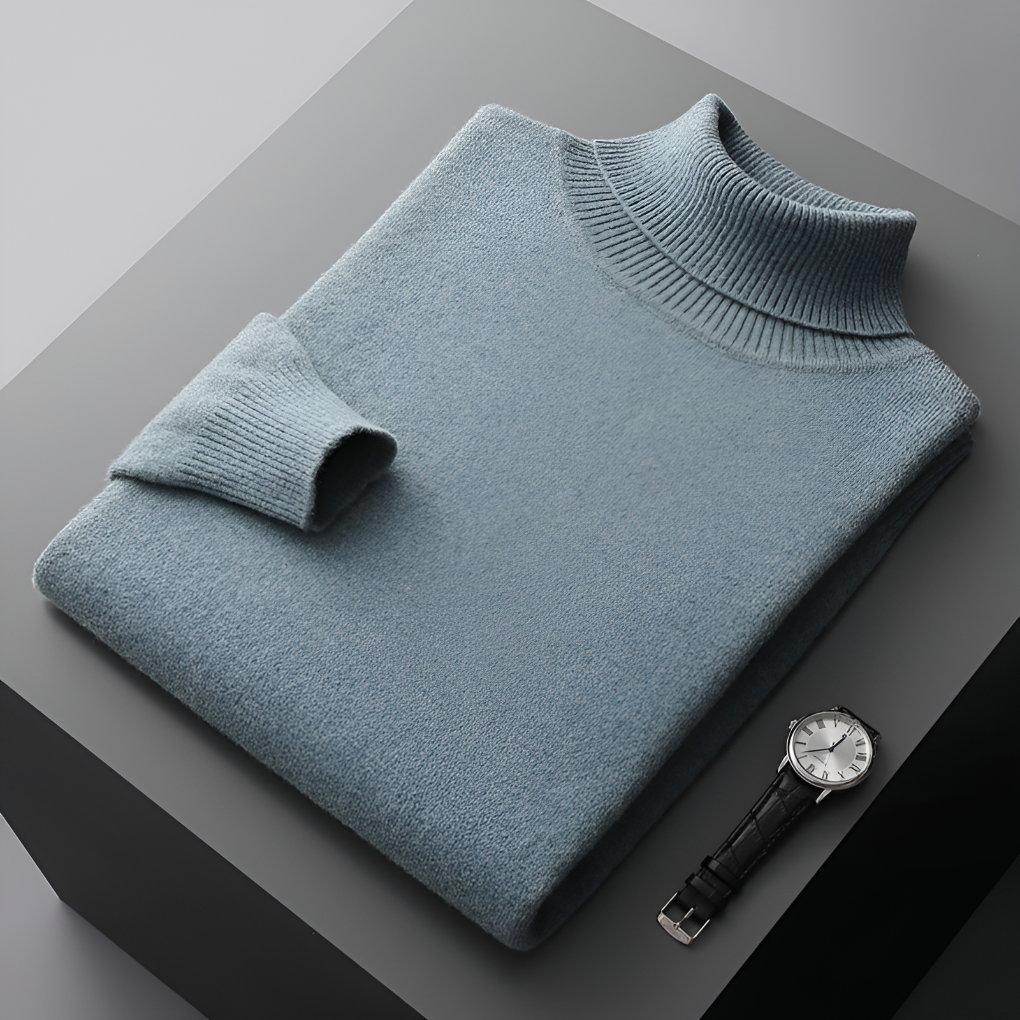 Vysokokvalitní pánský svetr z jemné vlny jako turtleneck