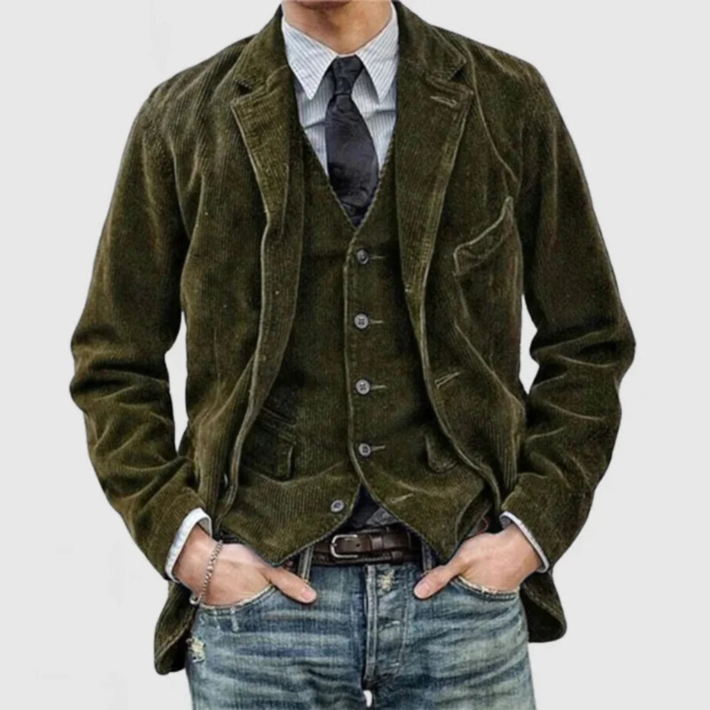 Stylový Vintage Blazer a Vest Set