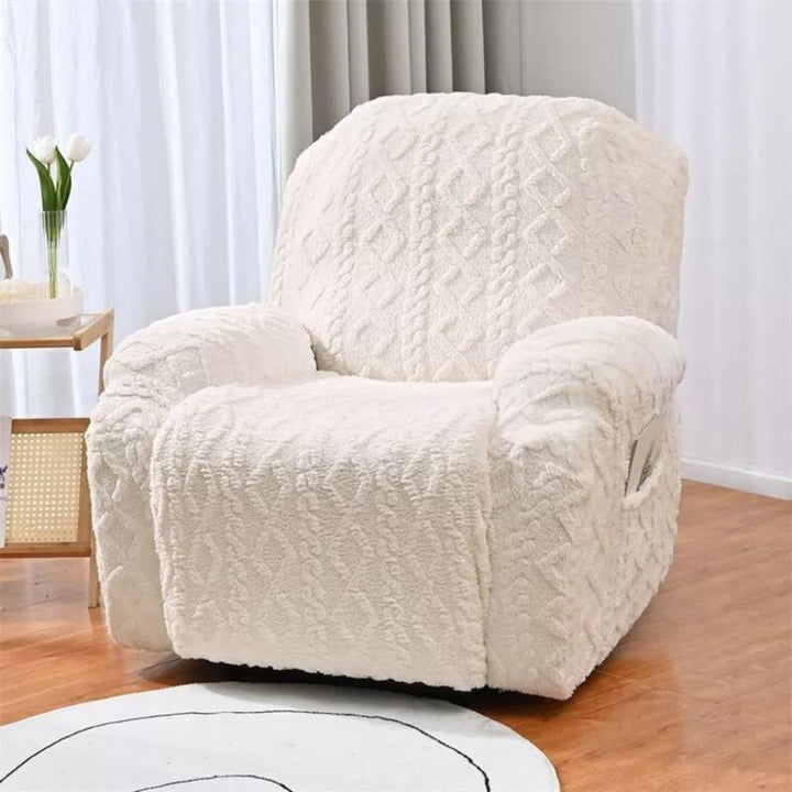 Měkký, protiskluzový zimní plyšový potah na recliner sofa