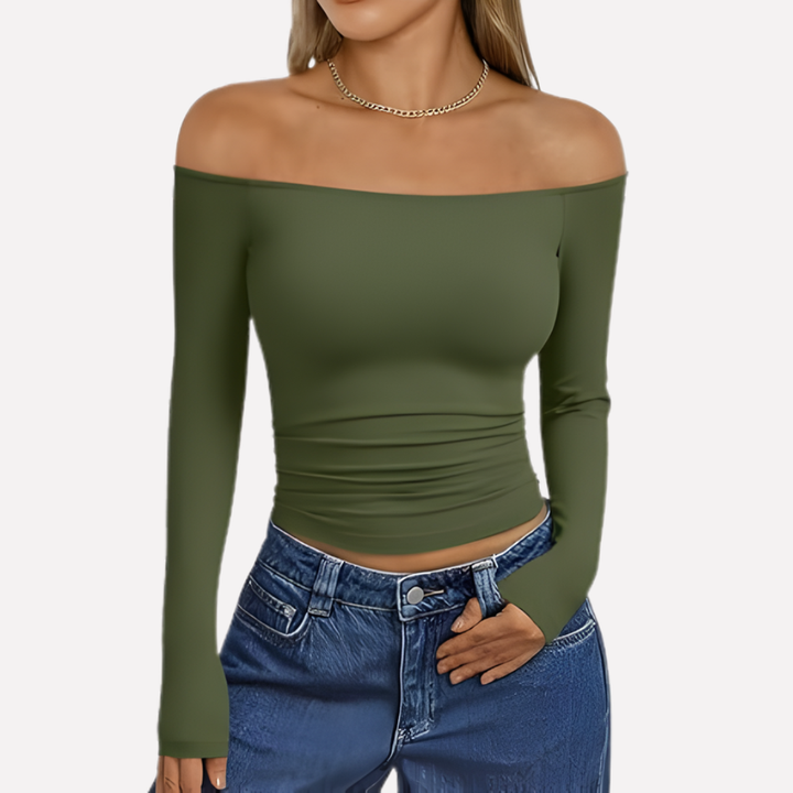 Dámský top s dlouhým rukávem bez ramínek