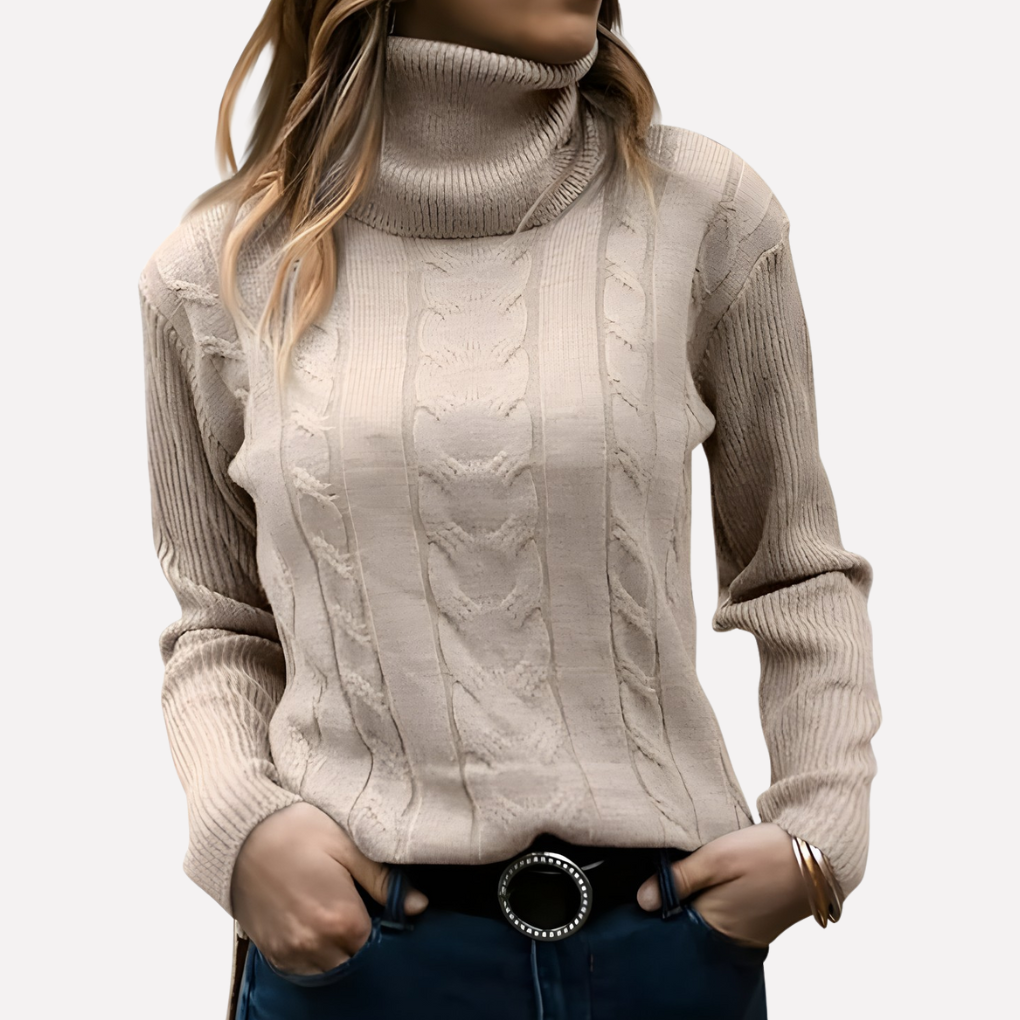 Dámský turtleneck pulover – Uvolněný každodenní styl