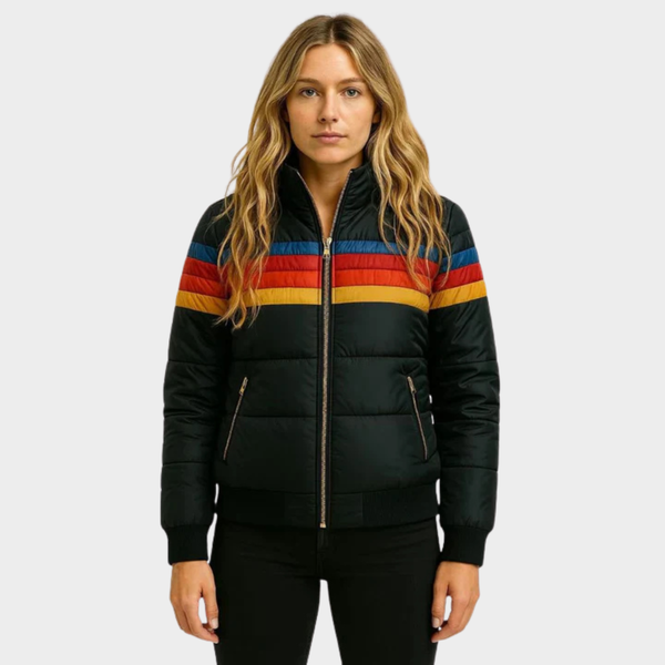 Dámská retro multicolor puffer bunda