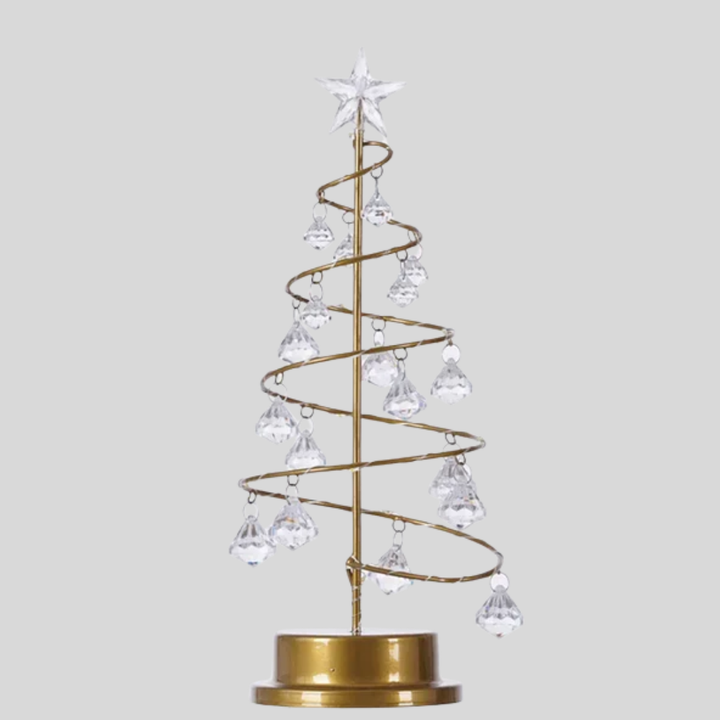LED spirálová krystalová stolní lampa