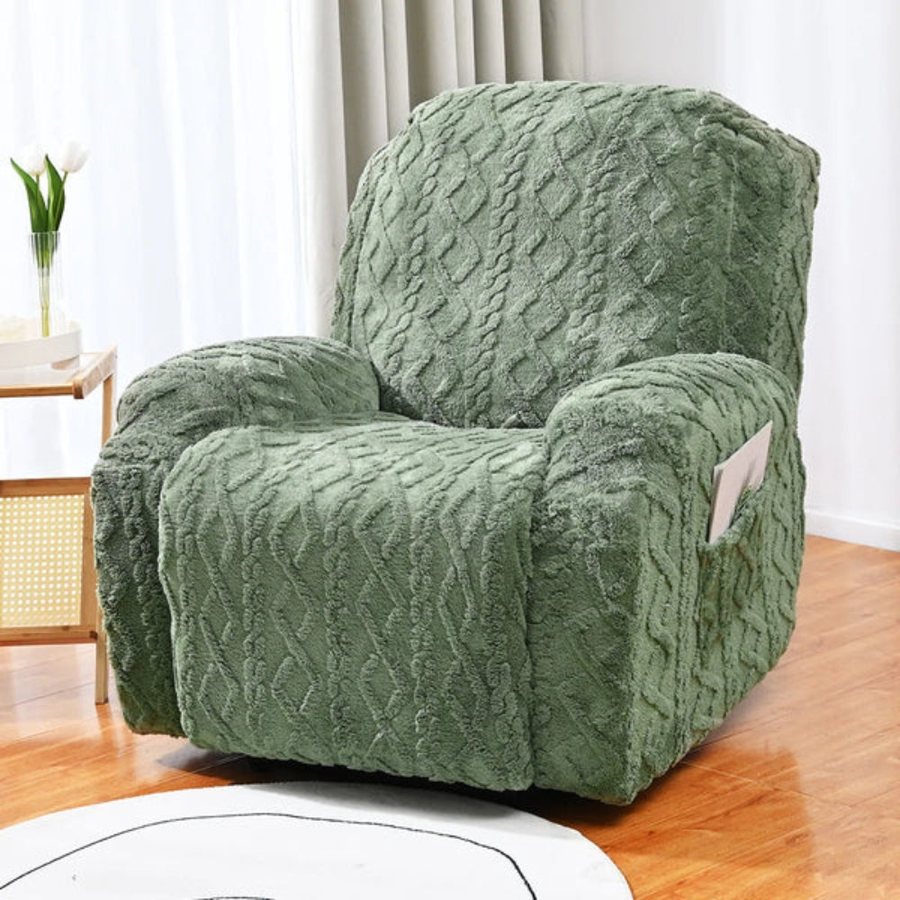 Měkký, protiskluzový zimní plyšový potah na recliner sofa