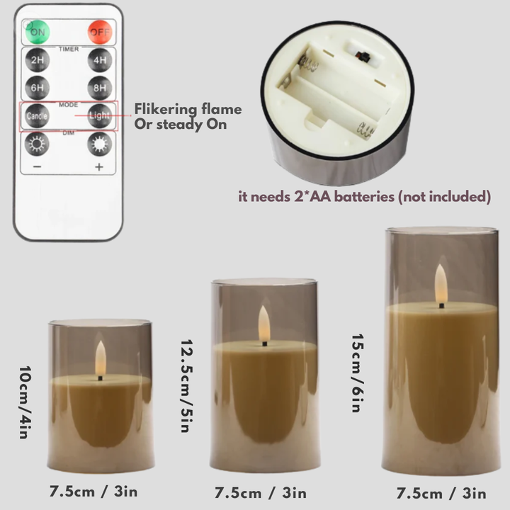 LED Svíčka 3-Dílná Sada