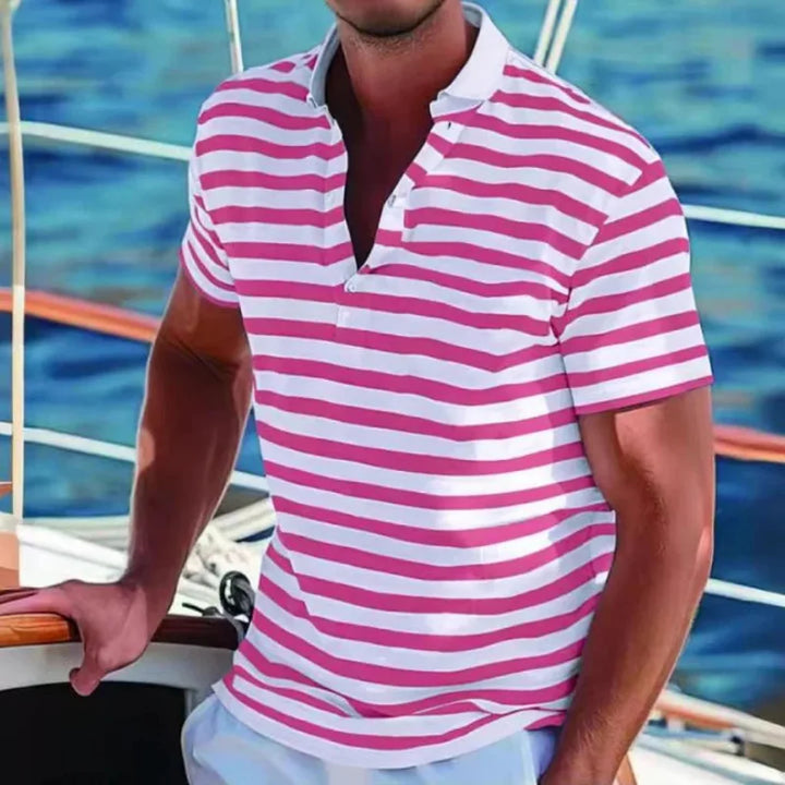 Retro pruhovaná polo košile pro muže