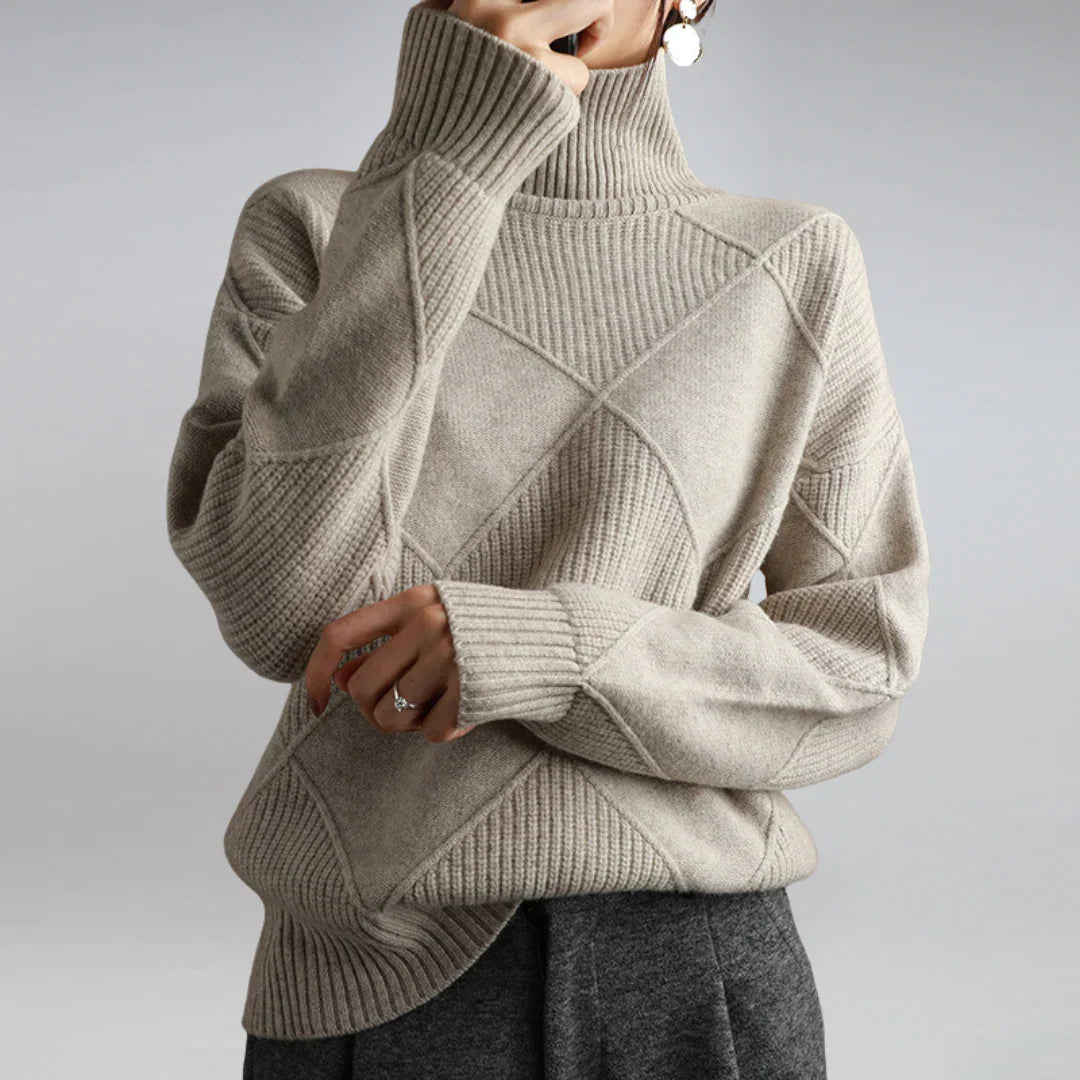 Dámský Turtleneck Svetr – Měkký Pletený s Klasickým Půvabem