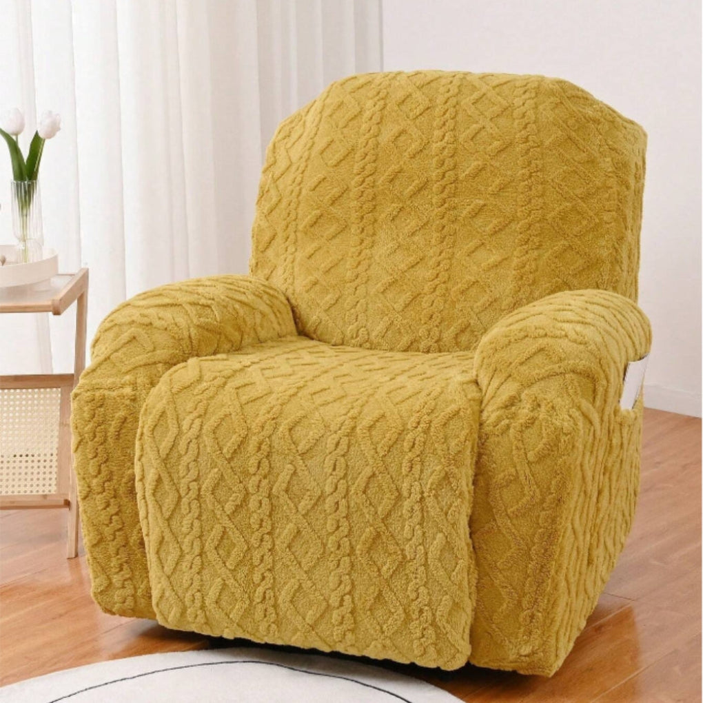 Měkký, protiskluzový zimní plyšový potah na recliner sofa
