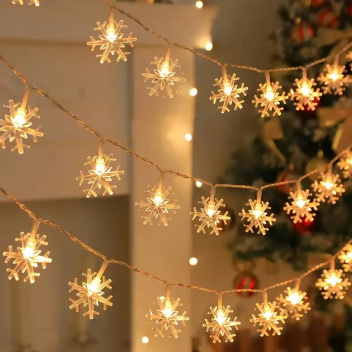 LED Sněhová Hvězdička Stringová Světla