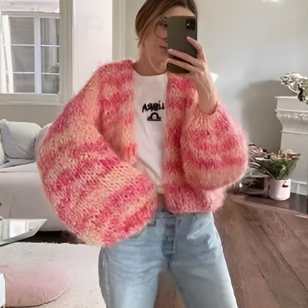 Ženský pruhovaný otevřený cardigan