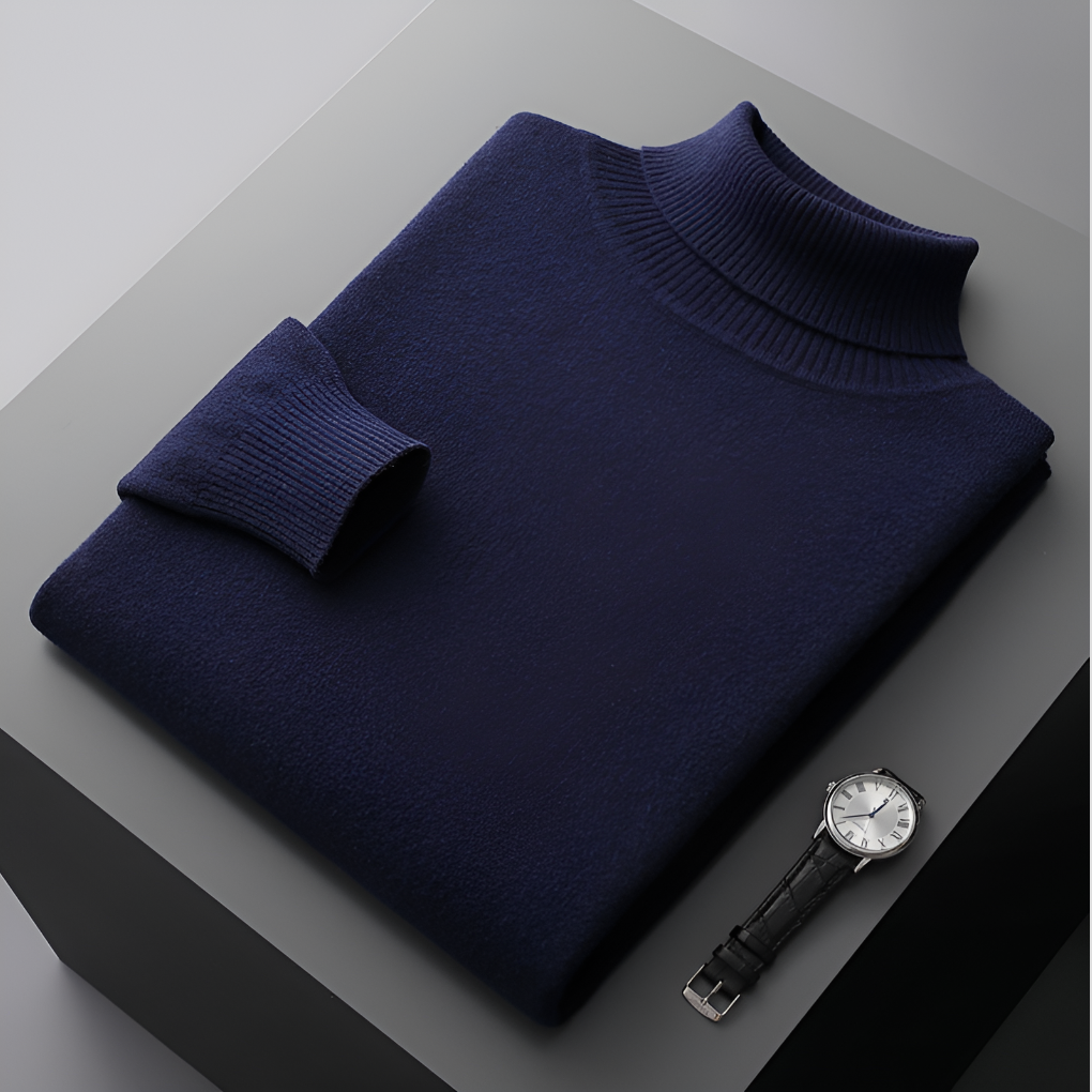 Vysokokvalitní pánský svetr z jemné vlny jako turtleneck