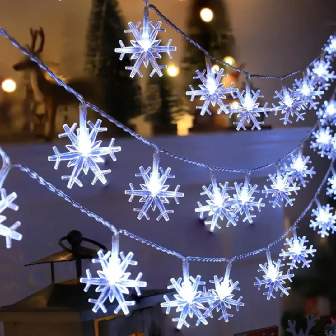 LED Sněhová Hvězdička Stringová Světla