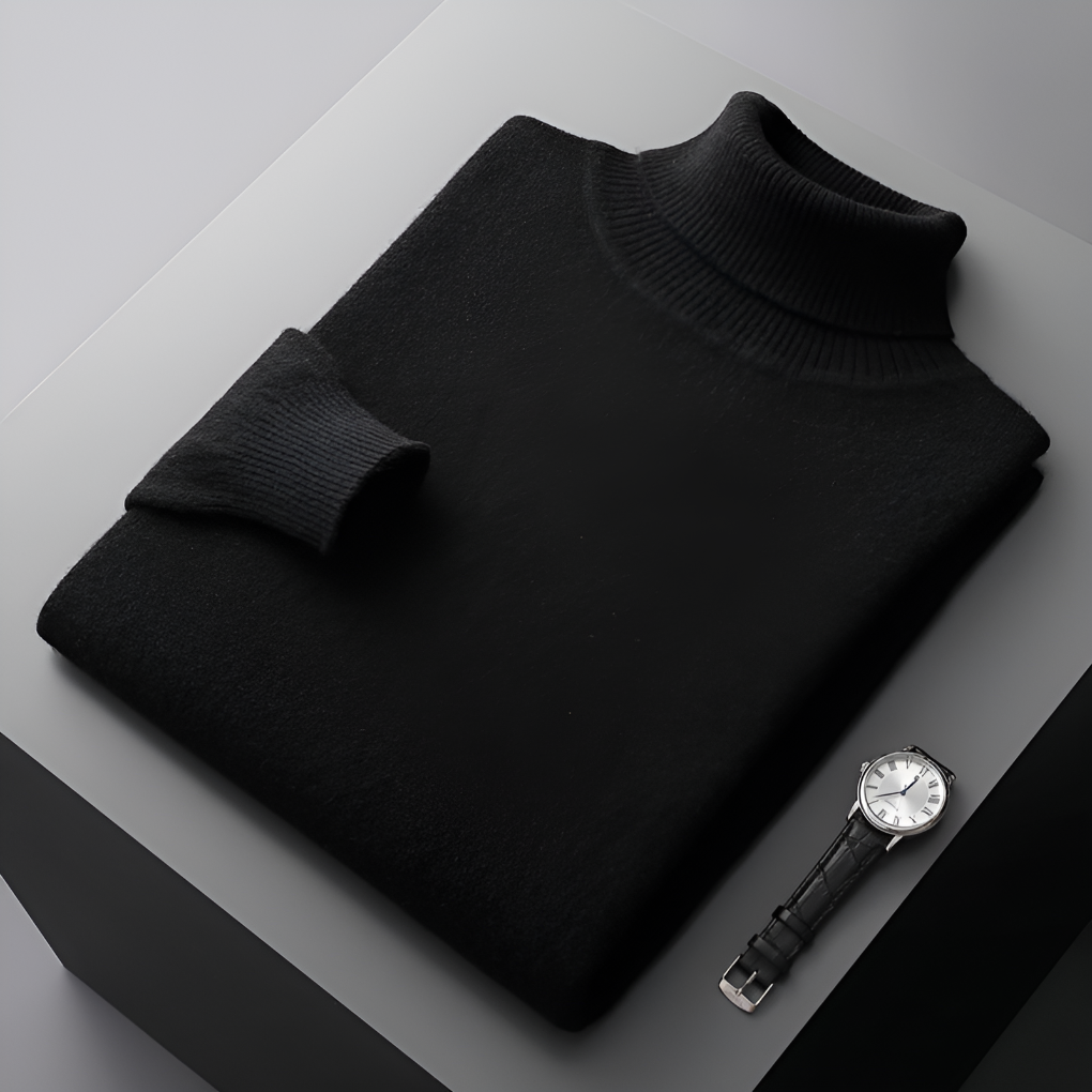 Vysokokvalitní pánský svetr z jemné vlny jako turtleneck