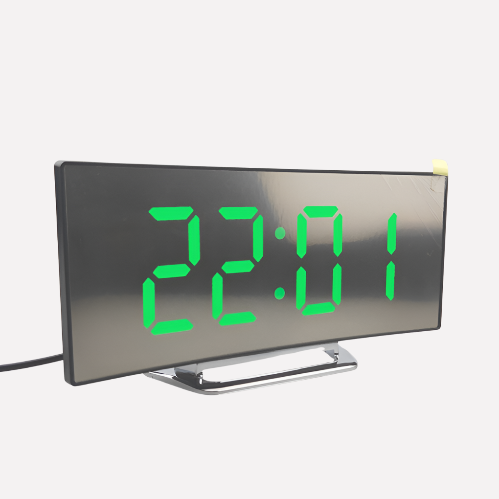 Moderní styl zakřivený LED digitální budík