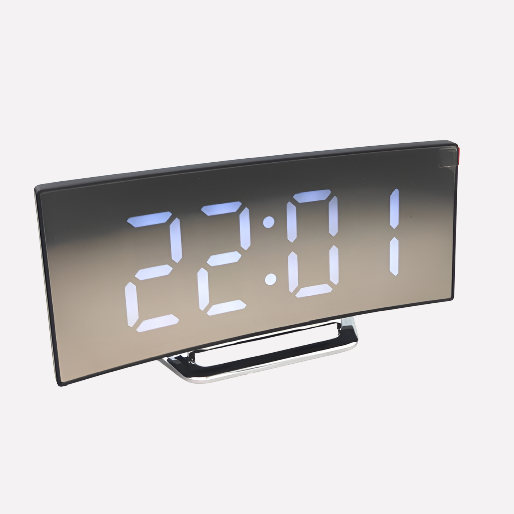Moderní styl zakřivený LED digitální budík