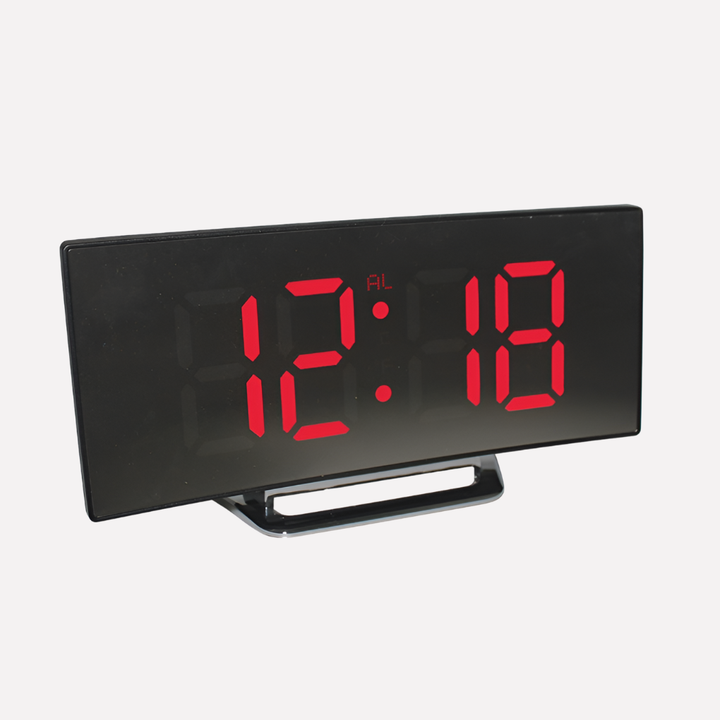 Moderní styl zakřivený LED digitální budík