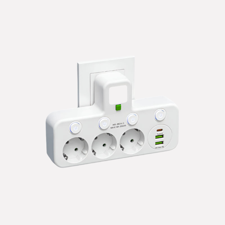 Napájecí pás s USB a Type‑C porty