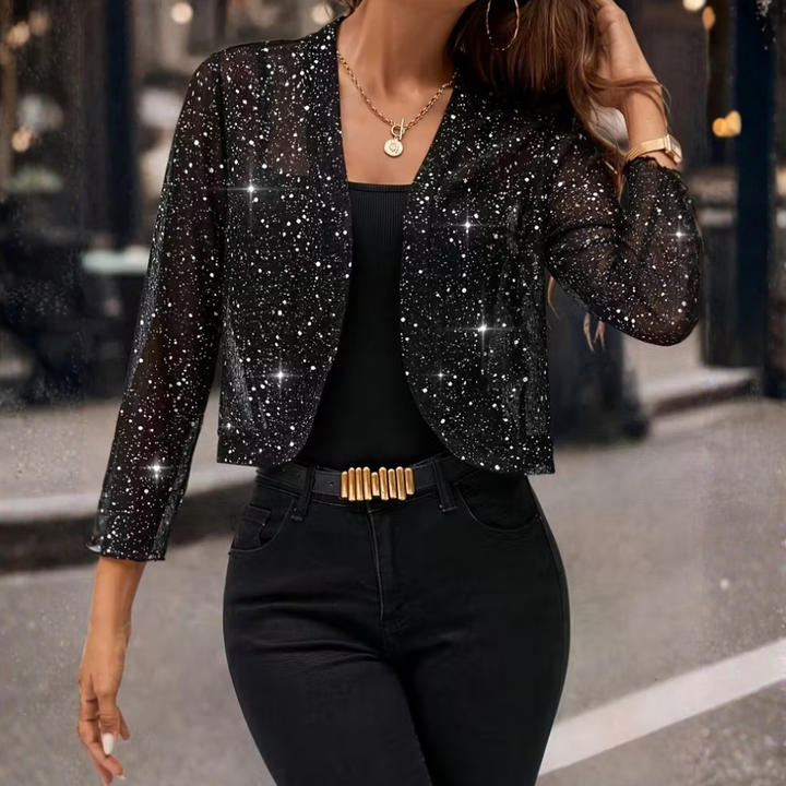 Dámská glitter sequin cardigan bunda