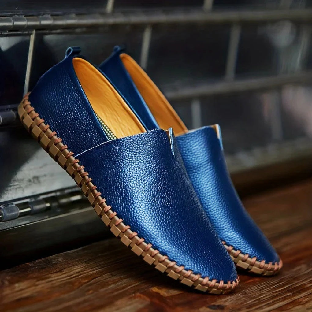 Elegantní loafery matné pravá kůže slip-ons