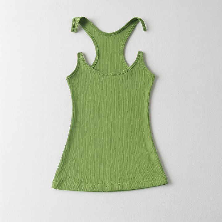 Ženy Neviditelný Popruh Ribbed Top