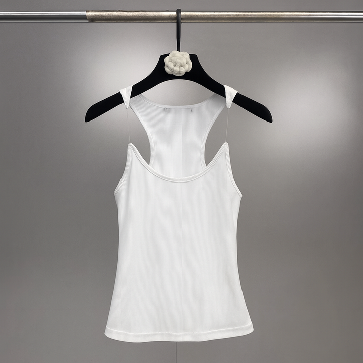 Ženy Neviditelný Popruh Ribbed Top