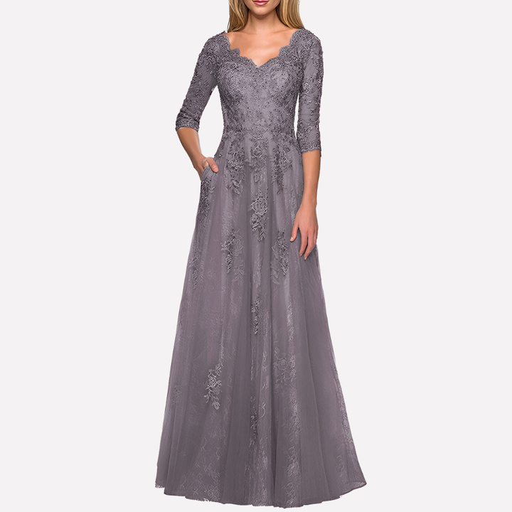 Elegantní A-Line Sukně s Klasickým Kulatým Výstřihem