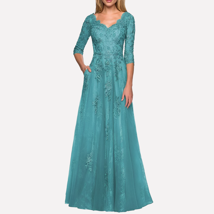 Elegantní A-Line Sukně s Klasickým Kulatým Výstřihem