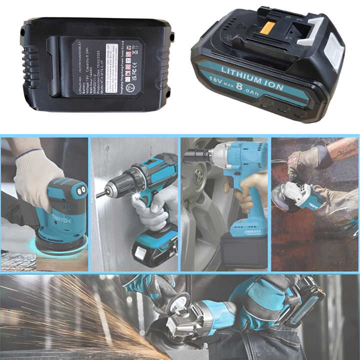 2 × 8.0Ah 18 V Nahradní Baterie + Nabíječka