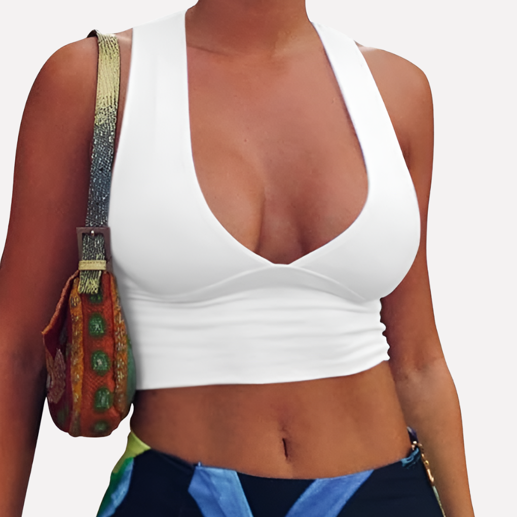 Ženský vyřezávaný racerback zkrácený top
