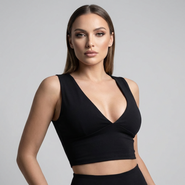 Ženský vyřezávaný racerback zkrácený top