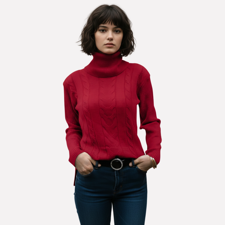 Dámský turtleneck pulover – Uvolněný každodenní styl